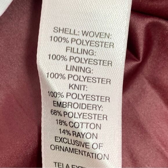 Zenergy by Chico’s Quilted Embroidered Puffer Moto Jacket Maroon Red Small - Picture 14 of 16